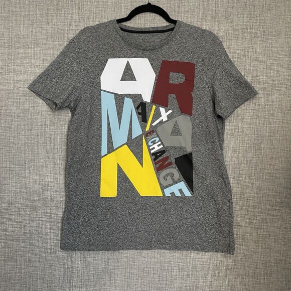 Armani Jeans Other - Armani Jeans Shirt Mens Large Logo Gray Red Blue Yellow Black Short Sleeve Tee